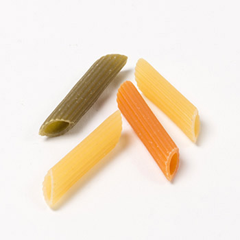 Penne rayées tricolores